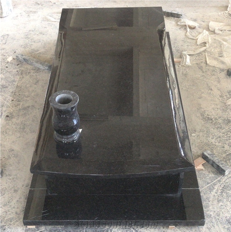 China Cheap Absolute Black Granite Tombstones