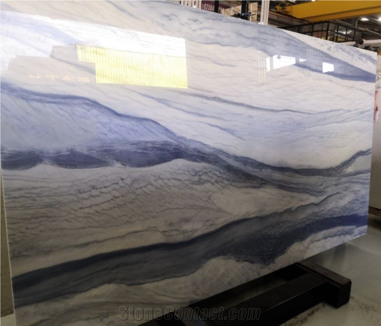High Polished Nano Glass Stone Azul Macaubas Panel