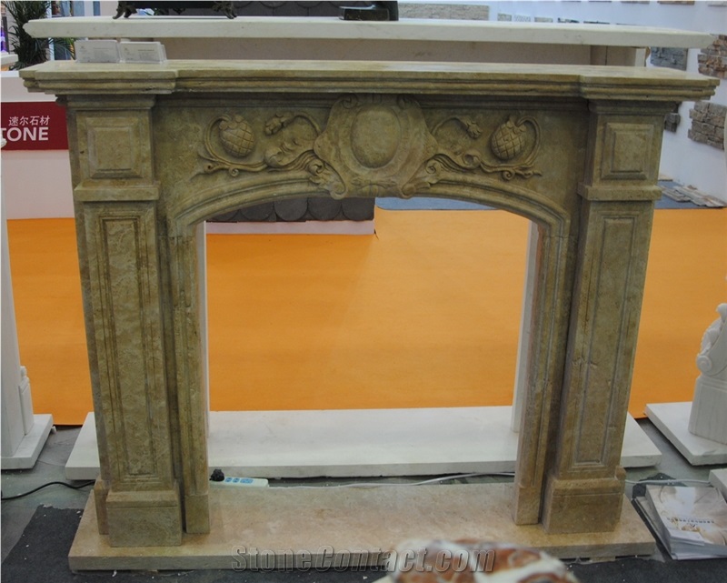 Dynasty White Marble Fireplace Mantel