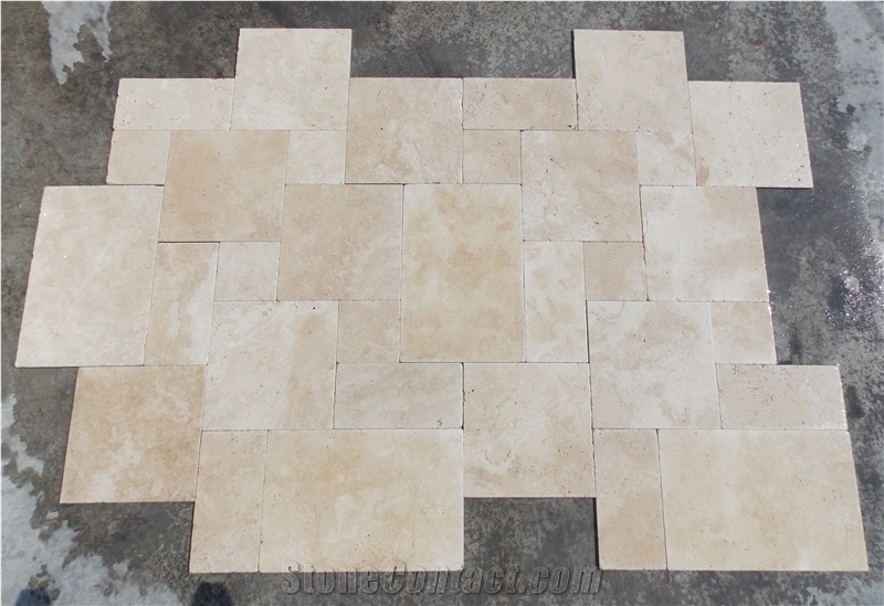 Classic Travertine French Pattern Tumbled Tile from Turkey -  StoneContact.com