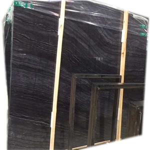 Ancient Wood Grain Black Marble with White Vein