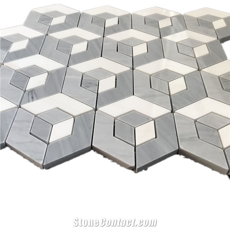 Hot Selling Stock Carrara Hexagon Marble Mosaic