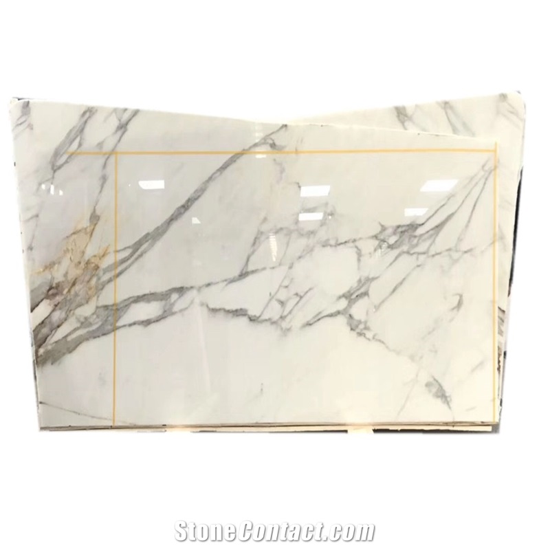 Italy Calacatta Gold with Thick Golden Veins White