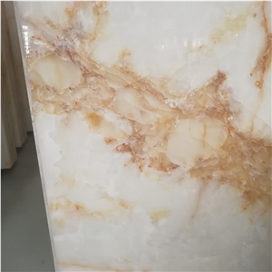 Snow White Onyx Slabs and Wall Tiles