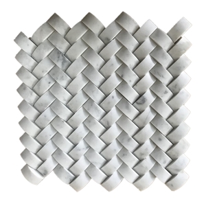 Wall Backsplash Tile Design White Marble 3d Mosaic