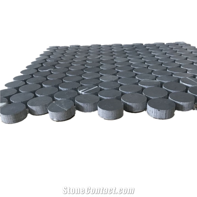 Xuri Stone Penny Basalt Round Mosaic