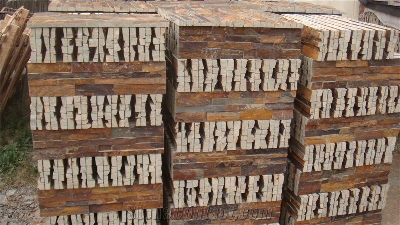 Rusty Slate Wall Cladding Ledge Stone Panels