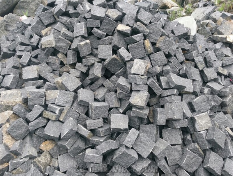 G684 Black Granite Cube Exterior Paver Setts Cheap