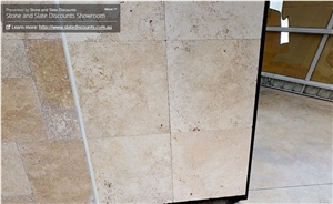 Ivory Travertine Tiles Standard Grade Brushed,Unfilled and Tumbled Edge
