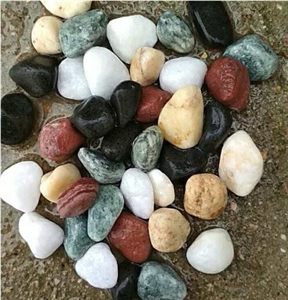 China Mix Color Nature Stone Tumbled Pebbles