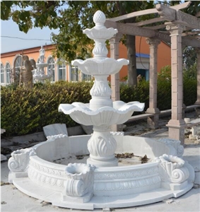 Marble Lotus Flower Outdoor Stone Water Fountain