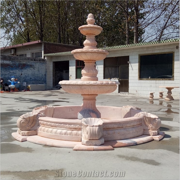 Marble Lotus Flower Outdoor Stone Water Fountain