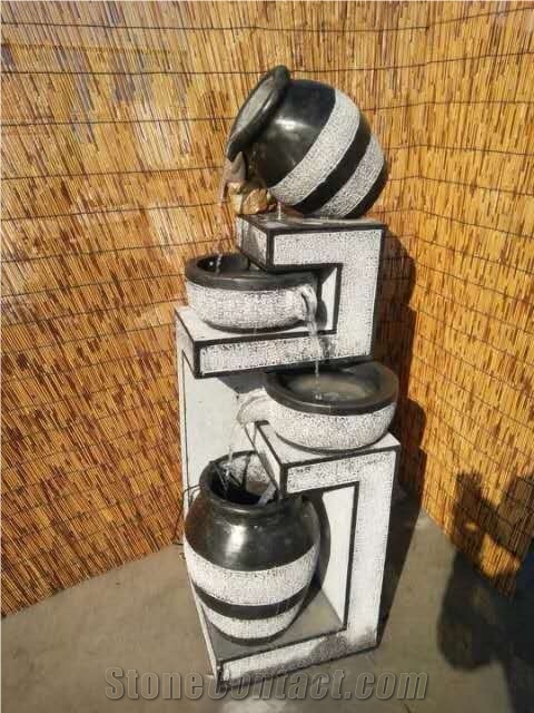 Outdoor Granite Water Fountains with Bucket& Bowl