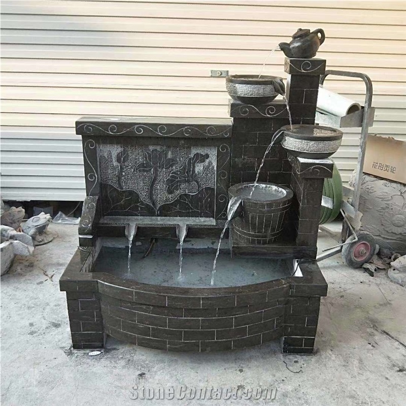 Outdoor Granite Water Fountains with Bucket& Bowl