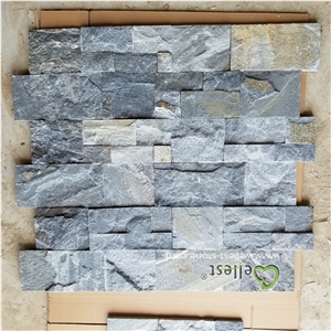18x35 Rustic Blue Quartzite Wall Cladding Thin Stone