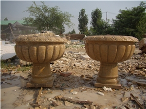 Carved Marble Stone Flowerpots, Planter Urn