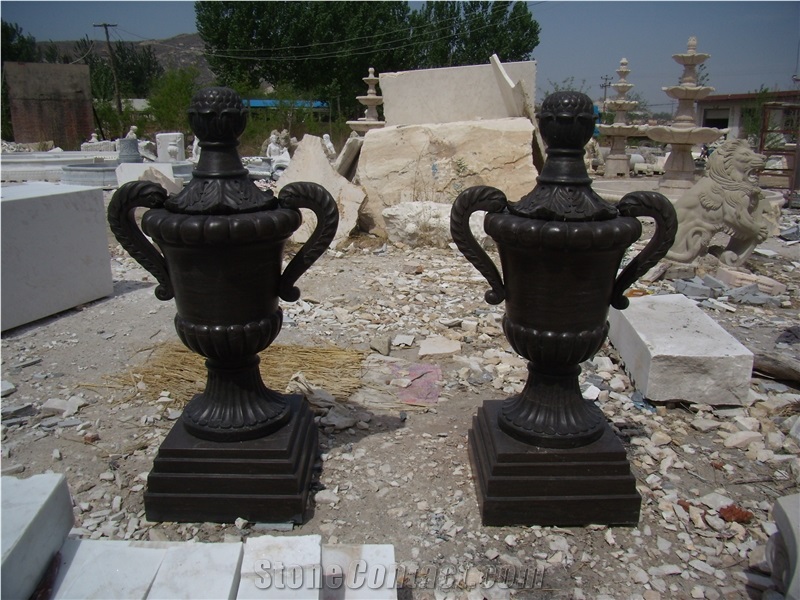 Marble Carved Natural Stone Sculpture Flowerpot