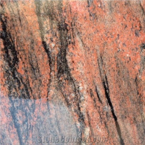 China Tropical Black Red Granite Cladding Stone