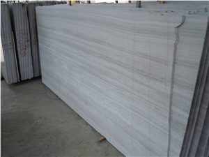China White Wood Grain Vein Marble Slab