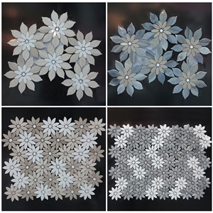 China Manufacturers Marble Flower Mosaic Wall Tile