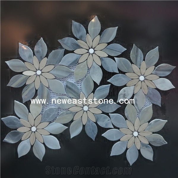 China Manufacturers Marble Flower Mosaic Wall Tile