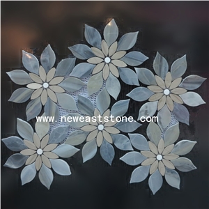 Lowes Mirror Marble Mosaic Tile Flower Wall Design