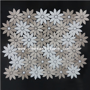 Natural Marble Flower Mosaic Design Kitchen Tile