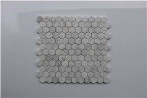 Italy Bianco Carrara White Small Hexagon Mosaics