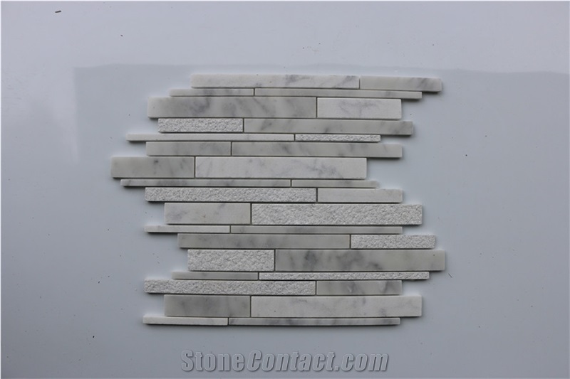 Italy Carrara White Polished Brick Marble Mosaics
