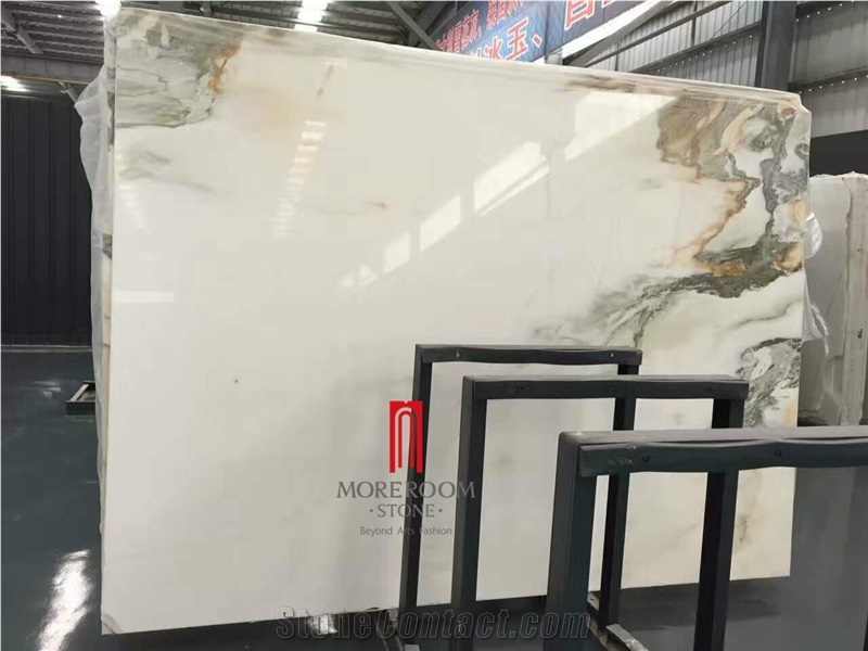 Chinese Style White with Grey Texture Marble Slab