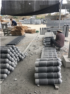 Fujian Black Granite Column Capitals Cast Stone
