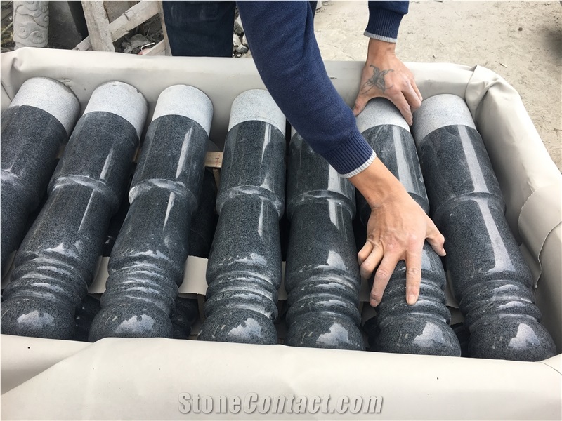 Fujian Black Granite Column Capitals Cast Stone