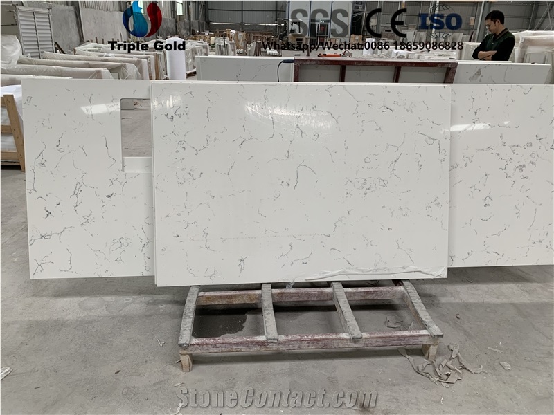 Carrara White Quartz Bath Wall Floor Tiles Slabs