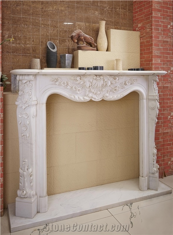 Customized Marble Fireplace Beige