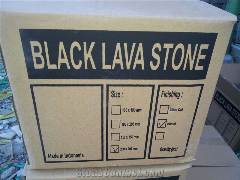 Black Basalt Lava Stone Tiles Pool Pavers