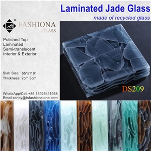 Laminated Jade Glass,Backlit,Interior & Exterior.