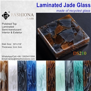 Laminated Jade Glass,Backlit,Interior & Exterior.