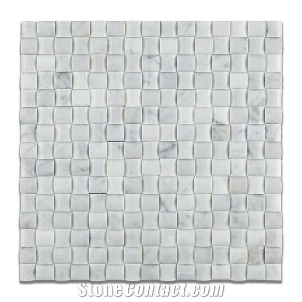 Bianco Carrara Arc Polish Marble Mosaic Tile