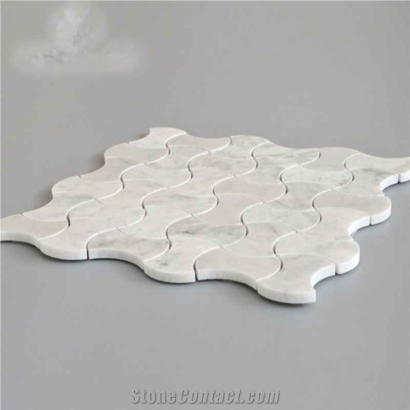 Bianco Carrara Dog Bone Honed Marble Mosaic from China - StoneContact.com