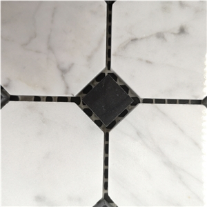 Bianco Carrara Octagon Honed Stone Marble Mosaic