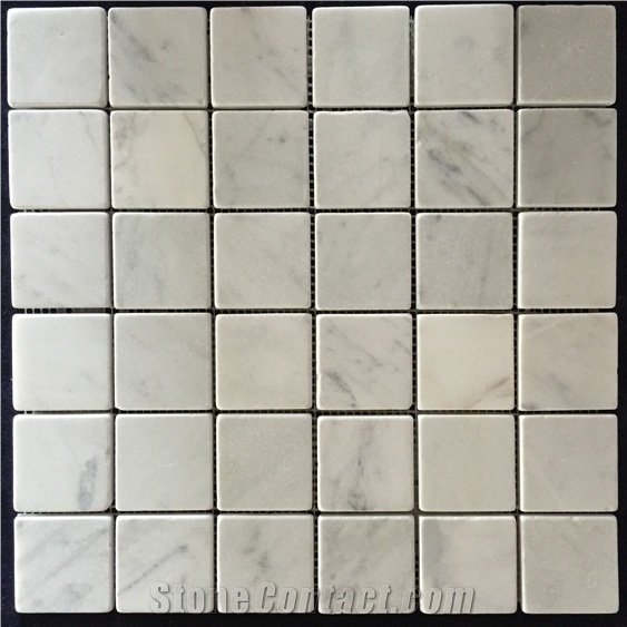 Bianco Carrara Tumble 48x48mm Marble Mosaic