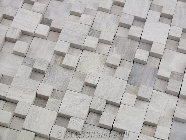 Chinese Wooden Grain Grey Marble Mosaic Tile