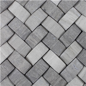 Chinese Wooden Grey Arc Marble Mosaic Tile