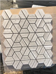 Chinese Wooden White Good Design Marble Mosaic