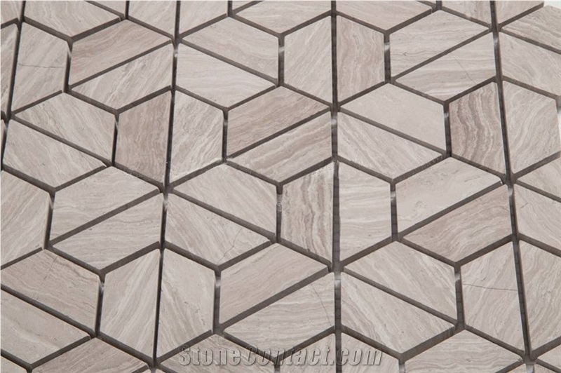 Chinese Wooden White Good Design Marble Mosaic