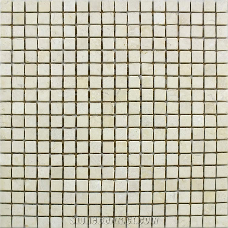 Giallo Atlantide 15x15mm Tumble Marble Mosaic Tile