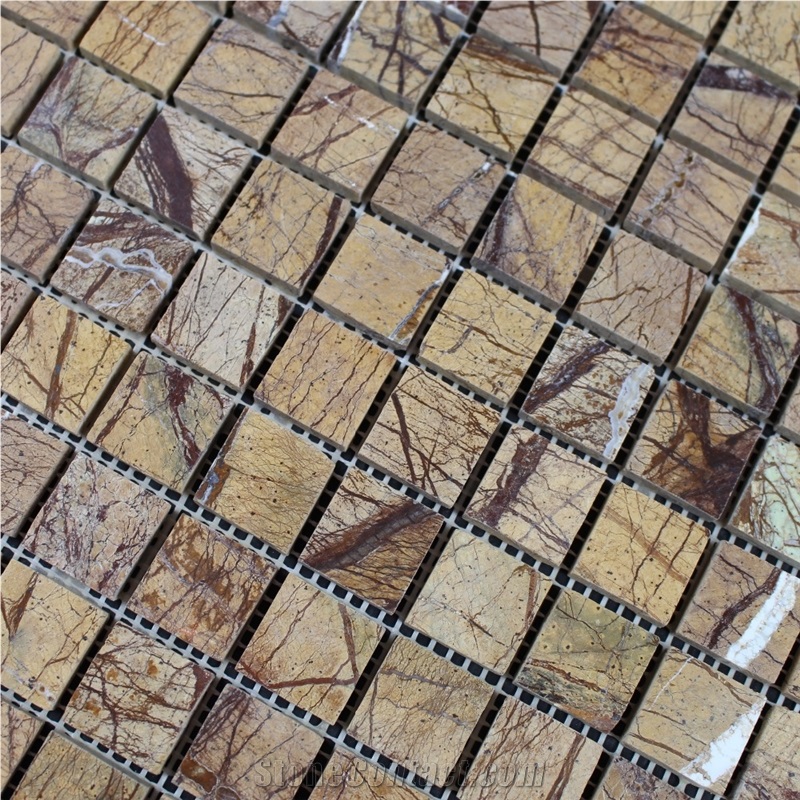 Tropical Rainforest Brown Nature Marble Mosaic