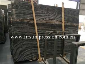 Ancient Wood Silver Wave Tiles/Black Wooden Marble