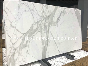 New Polished Calacatta White Marble Slabs