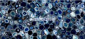 Blue Agate Precious Tiles Slabs Wall Countertops